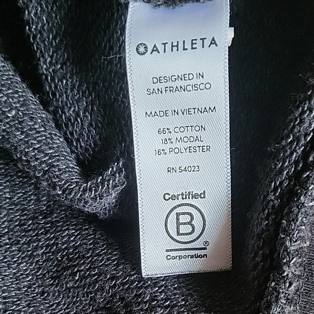 Athleta Athleisure Crewneck Sweatshirt Black Womens Medium - Picture 4 of 5